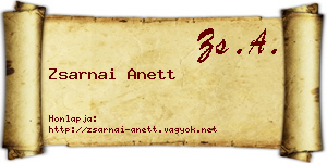Zsarnai Anett névjegykártya